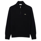 LACOSTE Herren Pullover - Troyer-Kragen, Rippstrick, Wolle