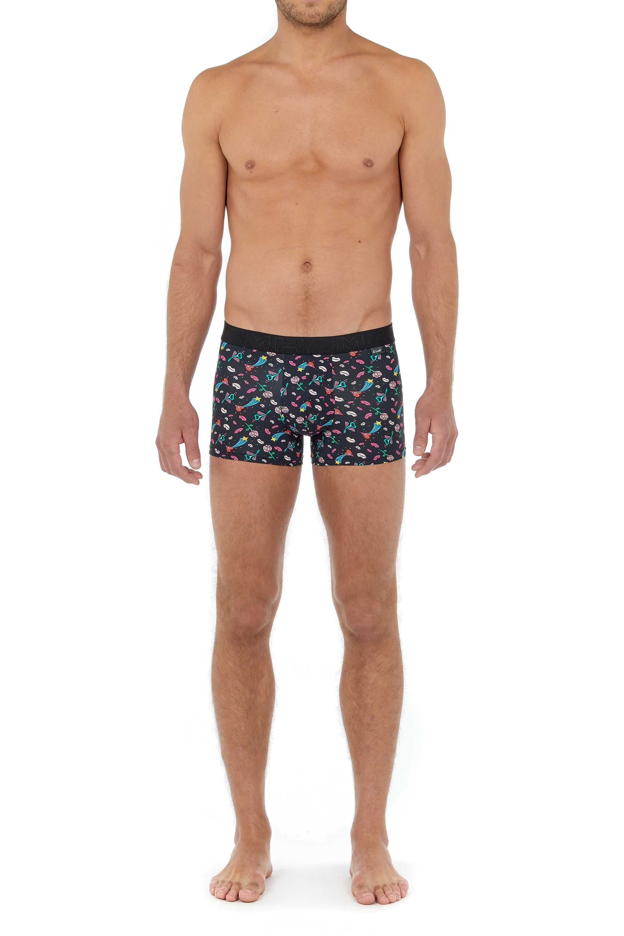 HOM Herren Boxer Brief - Amour, Boxershorts, Unterwäsche, gemustert