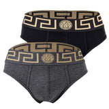 VERSACE Men's Briefs, 2-Pack - TOPEKA, cotton, solid color