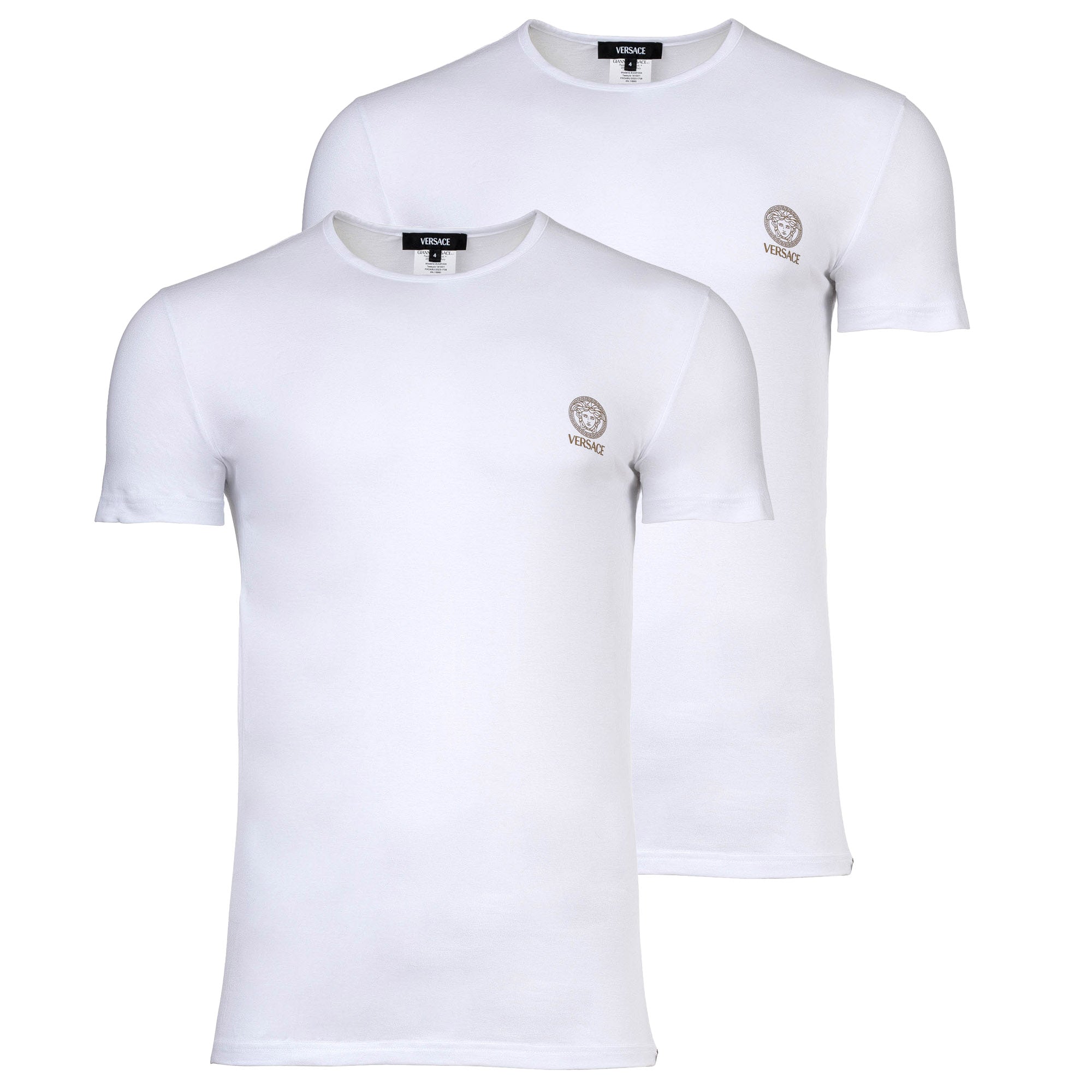VERSACE Herren T-Shirt, 2er Pack - TOPEKA, Unterhemd, Rundhals, Stretch Cotton