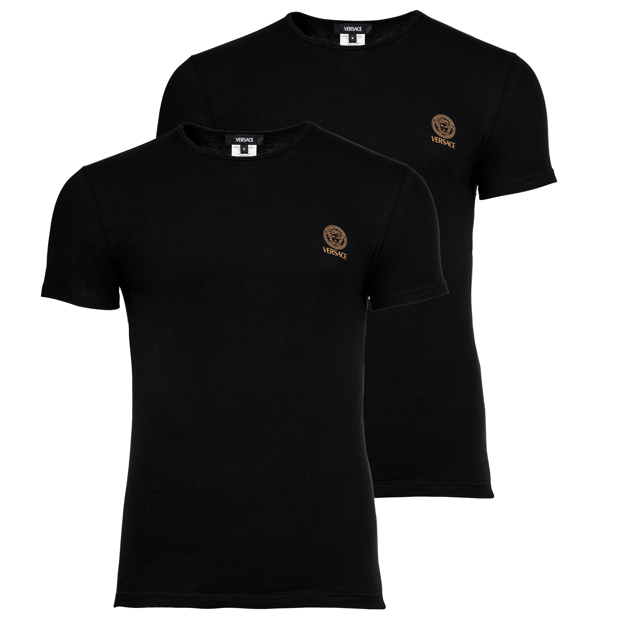 VERSACE Herren T-Shirt, 2er Pack - TOPEKA, Unterhemd, Rundhals, Stretch Cotton