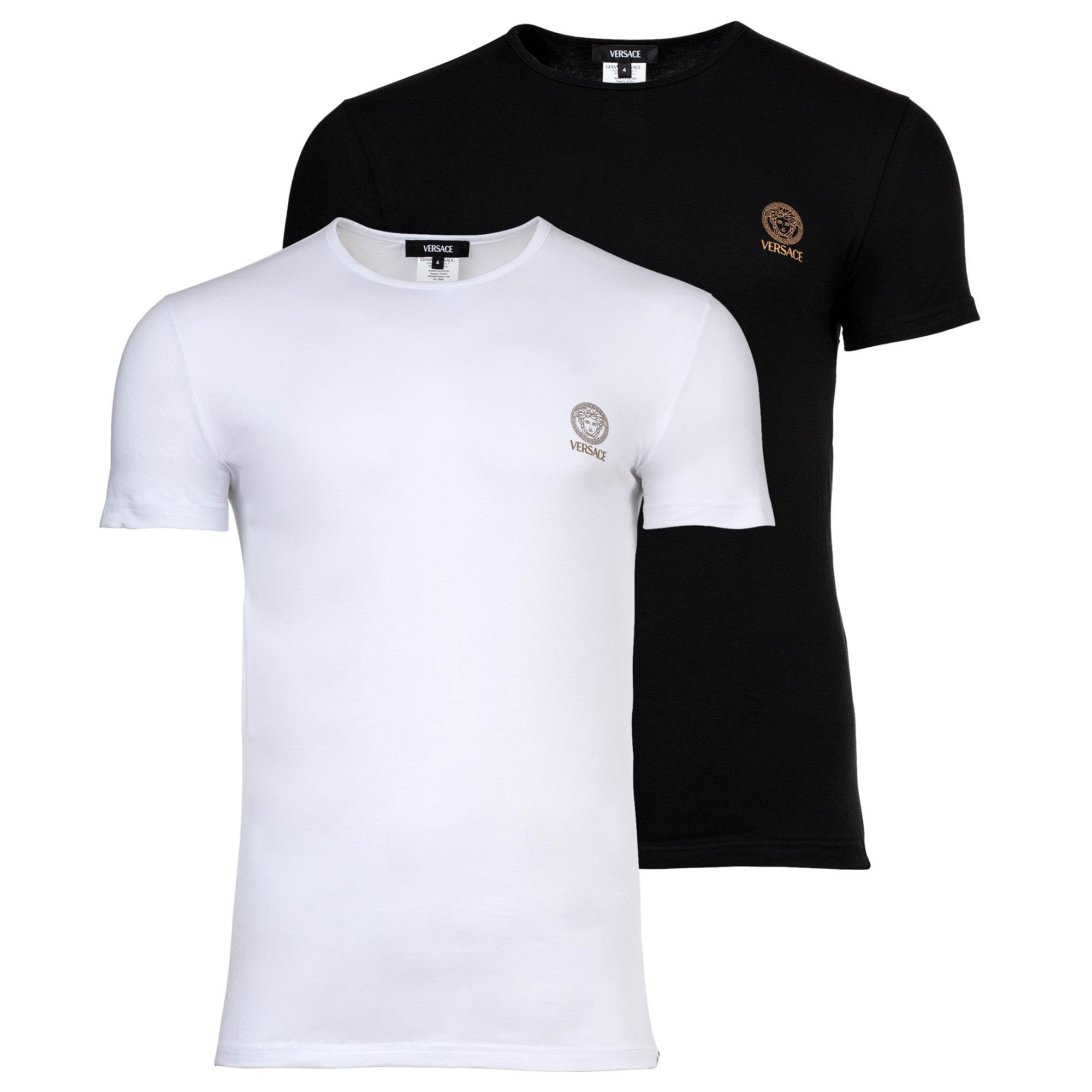 VERSACE Herren T-Shirt, 2er Pack - TOPEKA, Unterhemd, Rundhals, Stretch Cotton