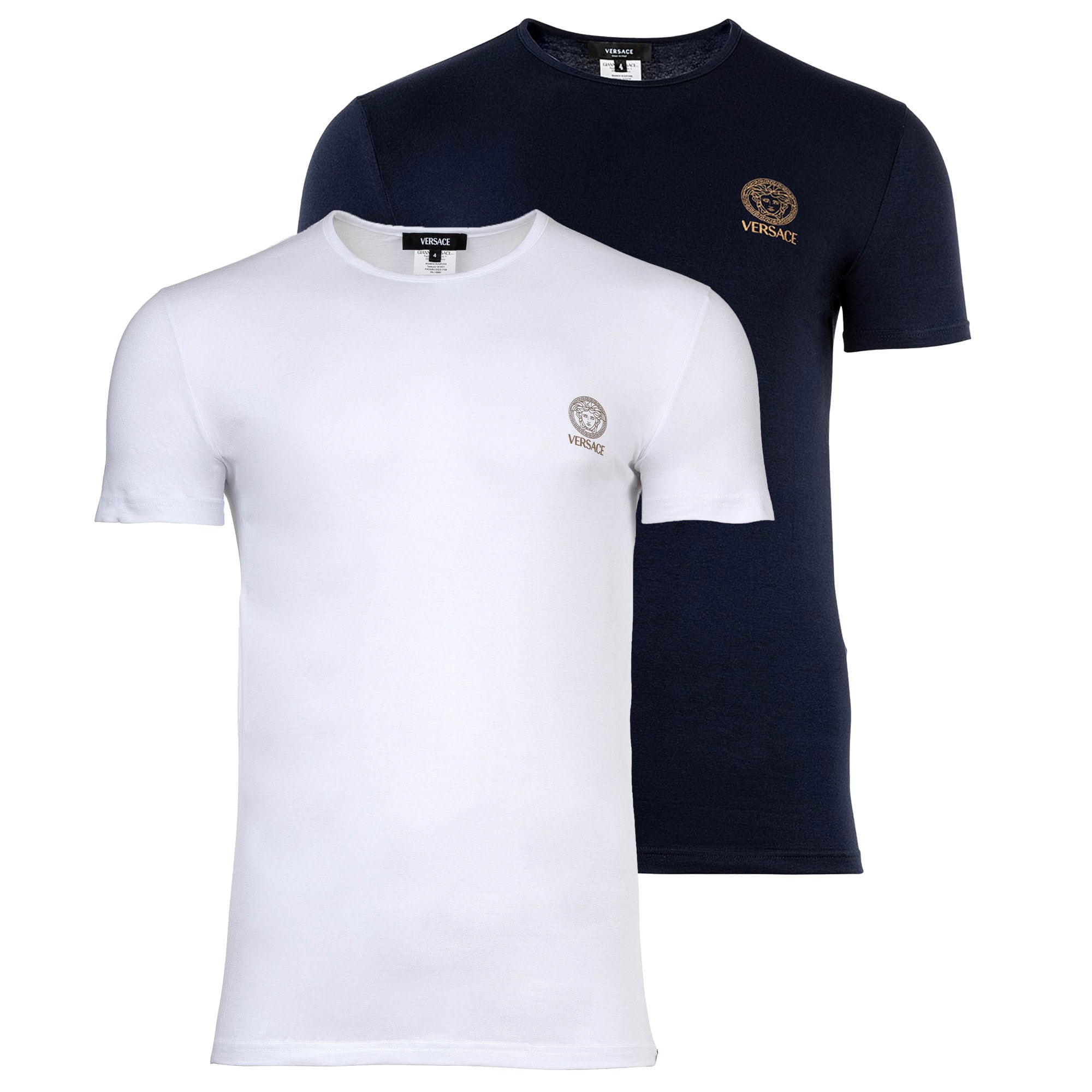 VERSACE Herren T-Shirt, 2er Pack - TOPEKA, Unterhemd, Rundhals, Stretch Cotton