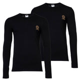 VERSACE Herren Langarmshirt, 2er Pack - TOPEKA, Longsleeve, Rundhals, Organic Cotton, Bi-Stretch