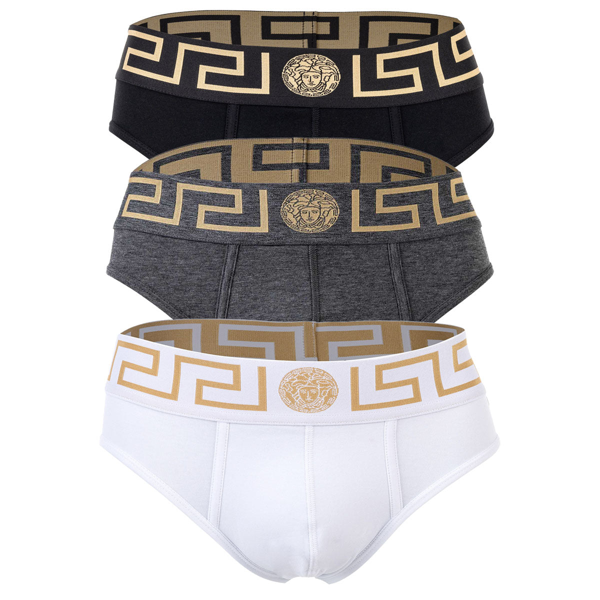VERSACE Herren Slip, 3er Pack - TOPEKA, Baumwolle, einfarbig