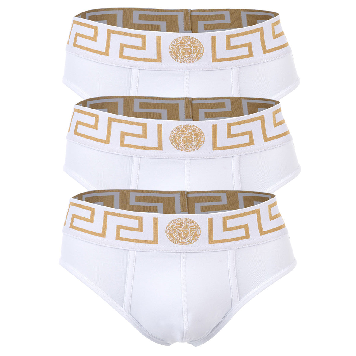 VERSACE Men's Briefs, 3-Pack - TOPEKA, cotton, solid color