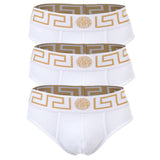 VERSACE Men's Briefs, 3-Pack - TOPEKA, cotton, solid color