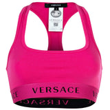 VERSACE Damen Bustier -  Unterwäsche, Bralette Bra, Baumwolle, Logobund, einfarbig