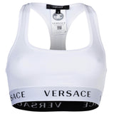 VERSACE Damen Bustier -  Unterwäsche, Bralette Bra, Baumwolle, Logobund, einfarbig