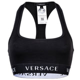 VERSACE Damen Bustier -  Unterwäsche, Bralette Bra, Baumwolle, Logobund, einfarbig