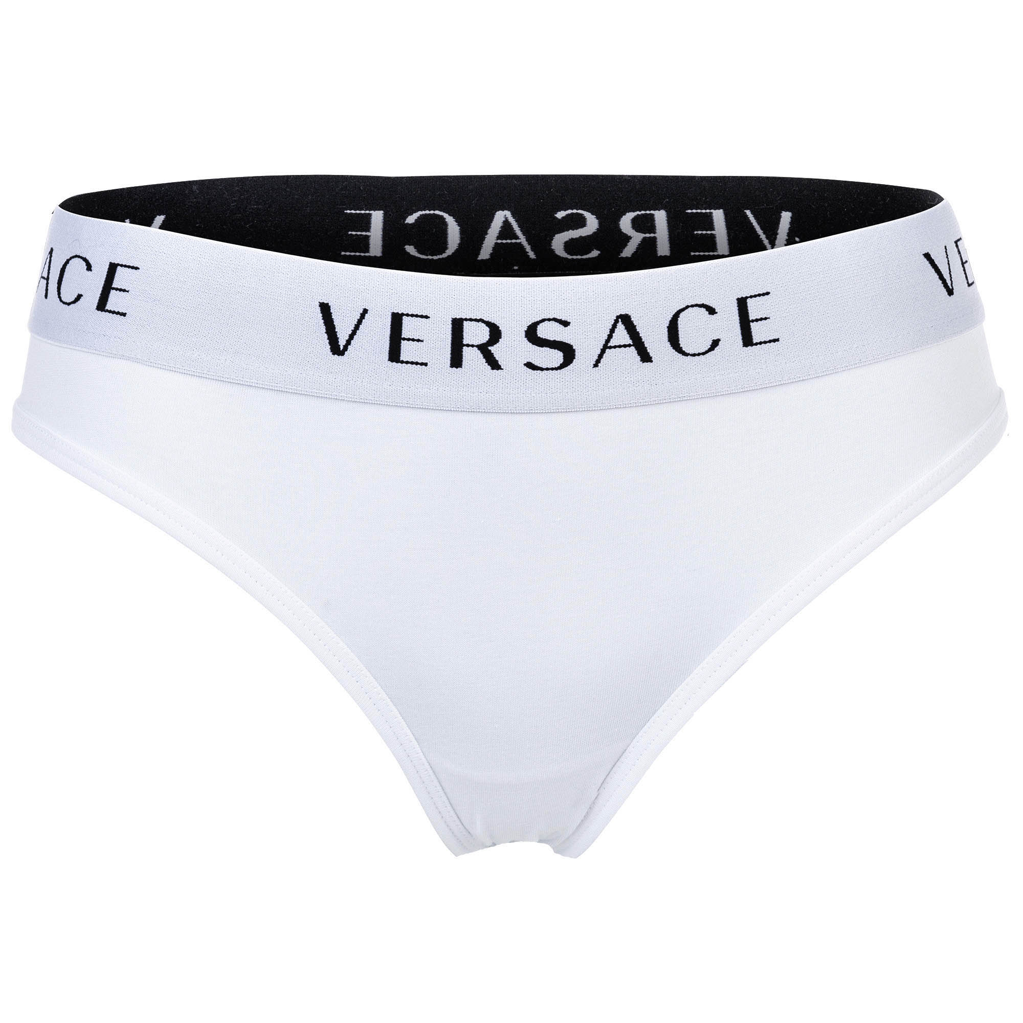 VERSACE Ladies Briefs - Underwear, Underpants, Cotton, Logo Waistband, solid color