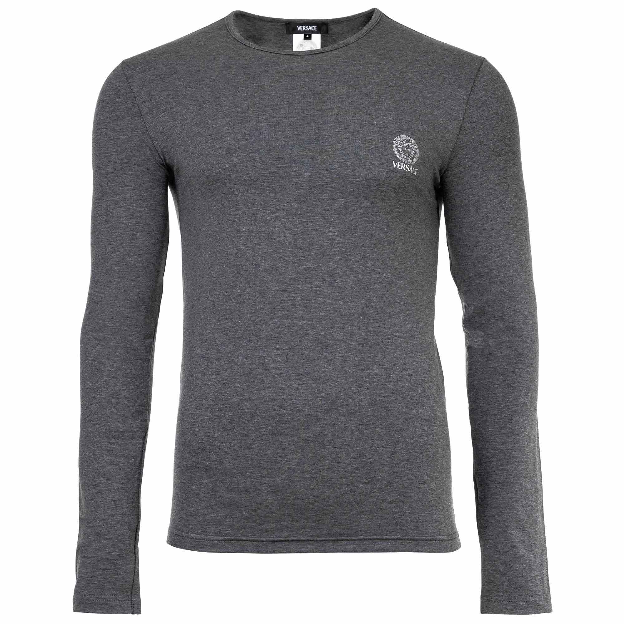 VERSACE Herren Shirt langarm - TOPEKA, Longsleeve, Rundhals, Stretch Cotton