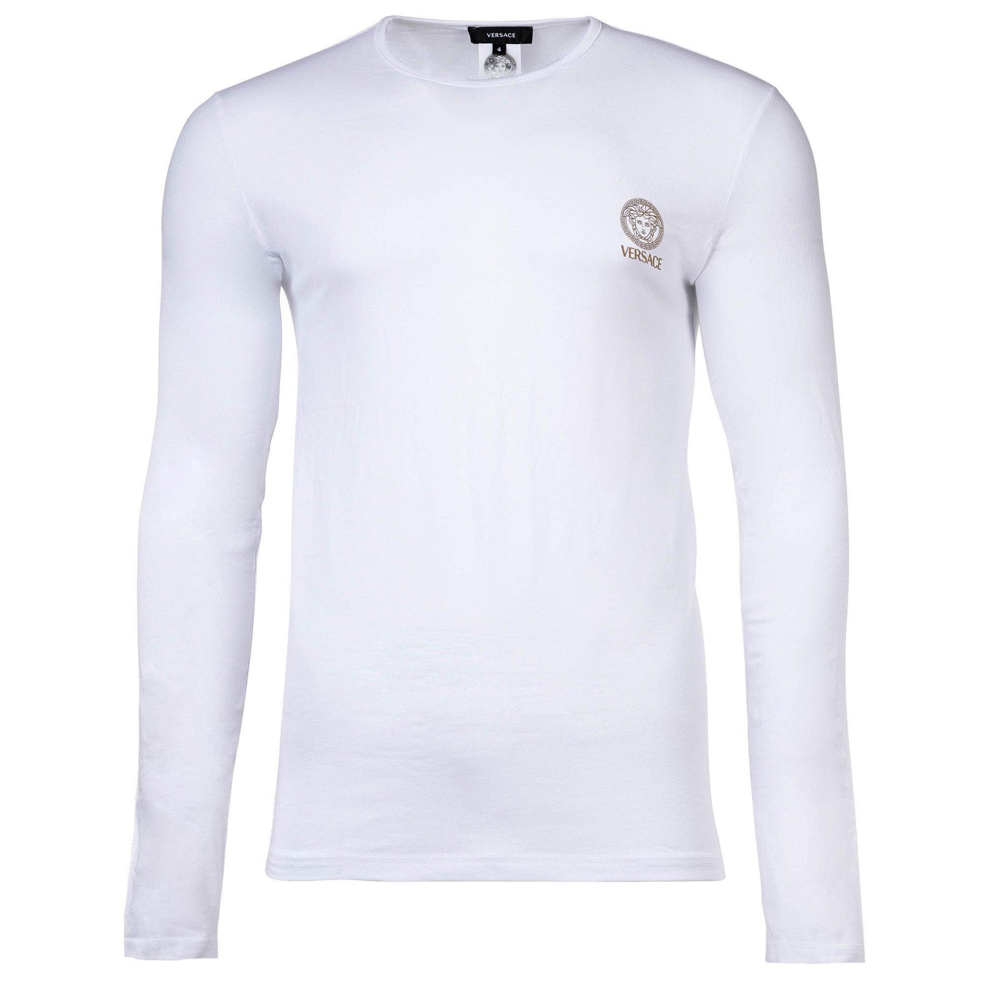VERSACE Herren Shirt langarm - TOPEKA, Longsleeve, Rundhals, Stretch Cotton