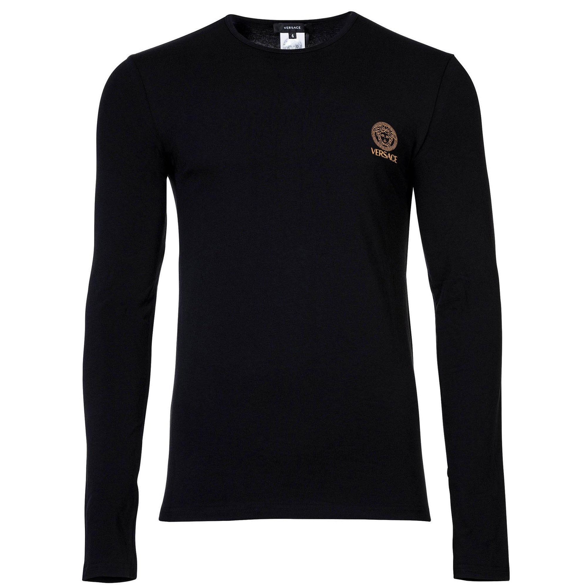 VERSACE Herren Shirt langarm - TOPEKA, Longsleeve, Rundhals, Stretch Cotton