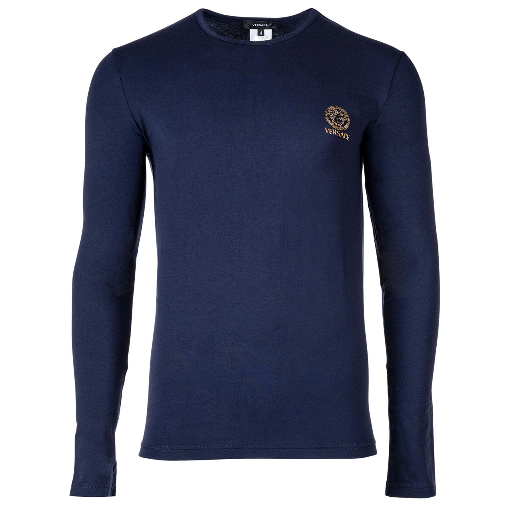 VERSACE Herren Shirt langarm - TOPEKA, Longsleeve, Rundhals, Stretch Cotton