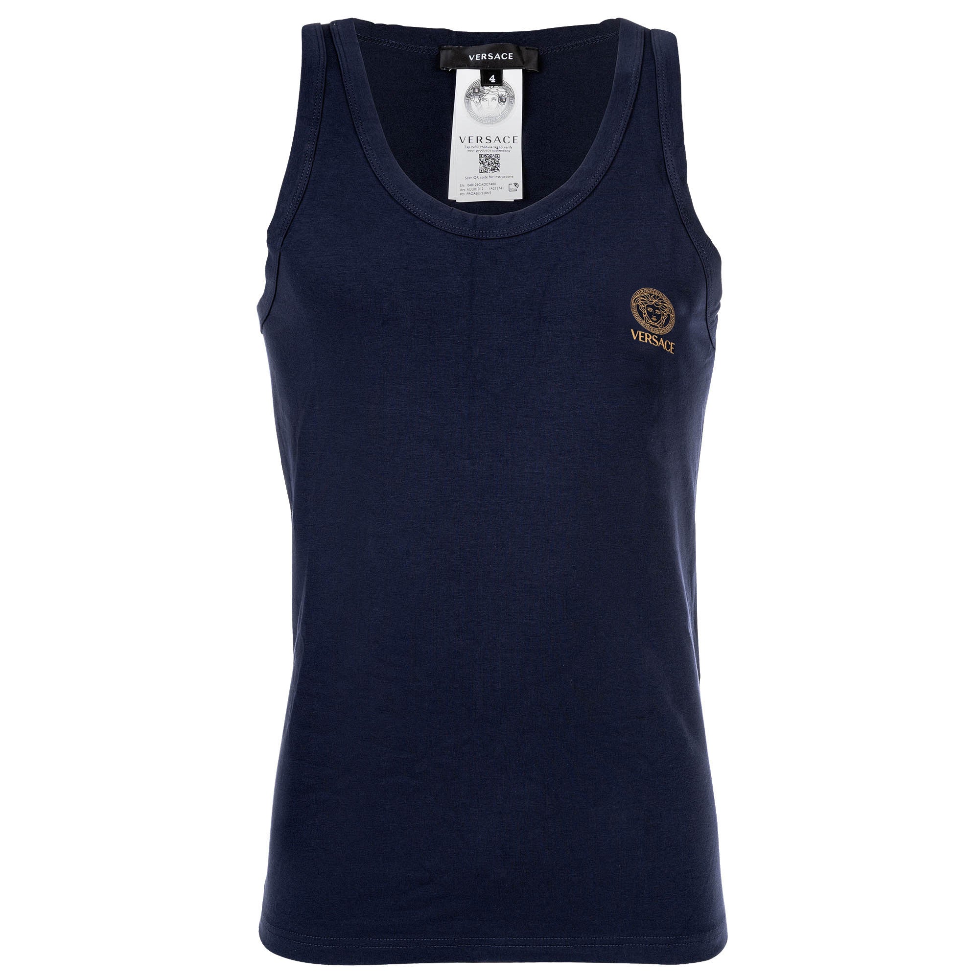 VERSACE Herren Tank Top - TOPEKA, Unterhemd, Rundhals, Stretch Cotton, einfarbig