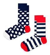 Happy Socks Unisex Socken, 2er Pack - Classic Crew, Organic Cotton, Farbmix
