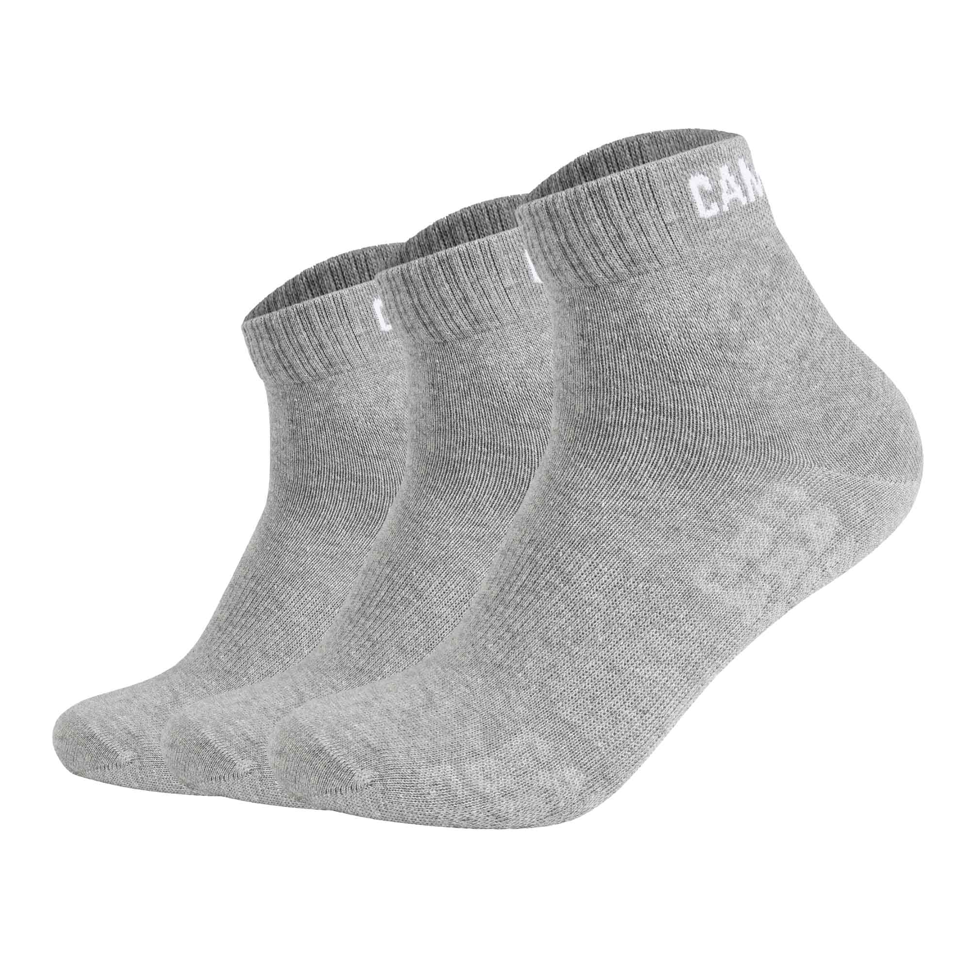 CAMP DAVID Herren Quartersocken, 3er Pack - Action-Mesh Cotton Quarter 3P, Logo