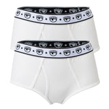 CHIARA FERRAGNI Damen Brief 2er Pack - Slips, Cotton Stretch, Logobund, uni