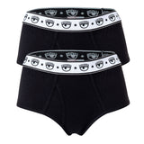 CHIARA FERRAGNI Damen Brief 2er Pack - Slips, Cotton Stretch, Logobund, uni