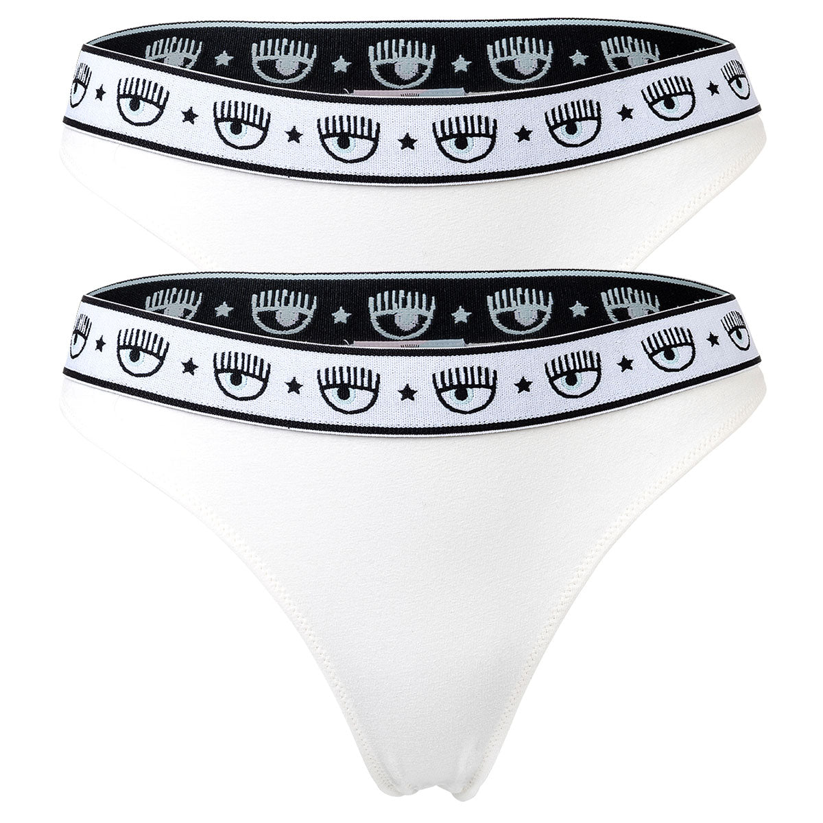 CHIARA FERRAGNI Damen Slip 2er Pack - Brief, Cotton Stretch, Logobund, uni