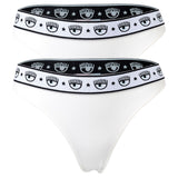 CHIARA FERRAGNI Damen Slip 2er Pack - Brief, Cotton Stretch, Logobund, uni