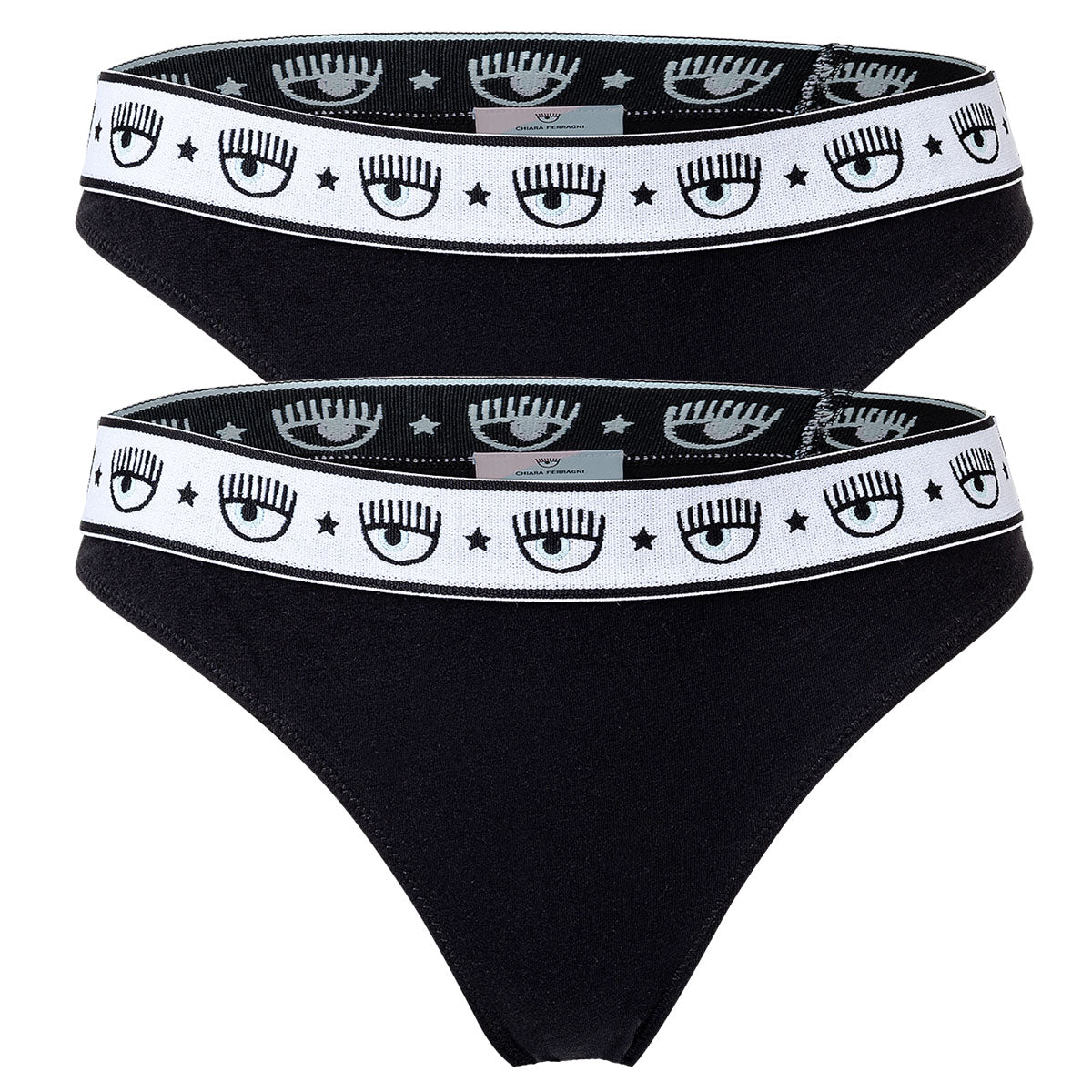 CHIARA FERRAGNI Damen Slip 2er Pack - Brief, Cotton Stretch, Logobund, uni