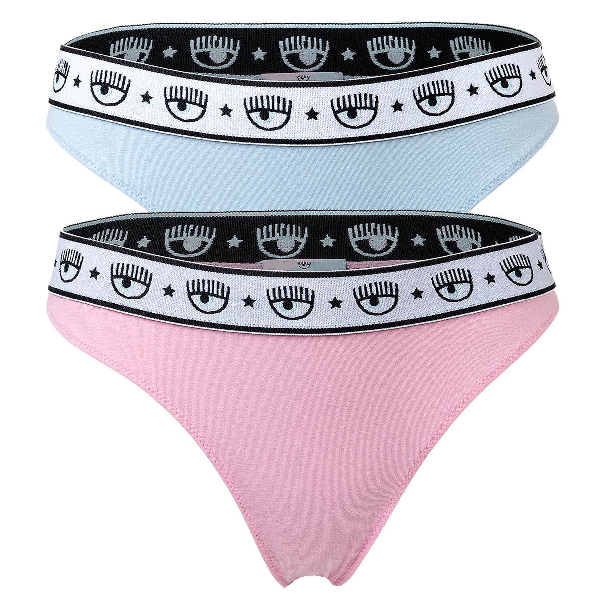 CHIARA FERRAGNI Damen Slip 2er Pack - Brief, Cotton Stretch, Logobund, uni