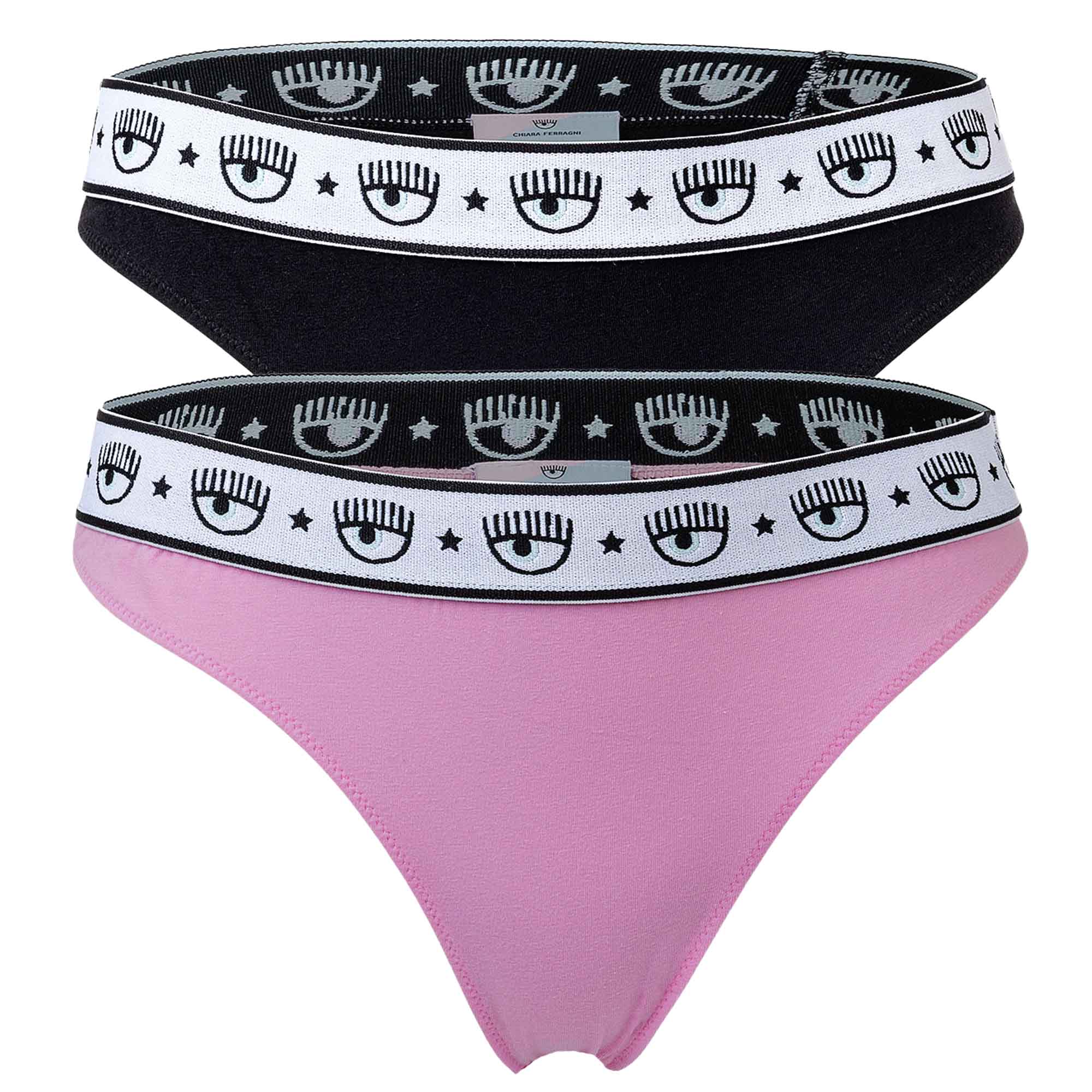CHIARA FERRAGNI Damen Slip 2er Pack - Brief, Cotton Stretch, Logobund, uni