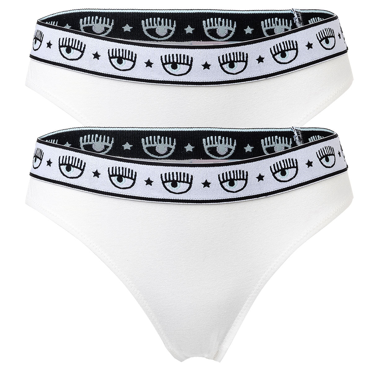 CHIARA FERRAGNI Women's Brazilian Brief 2-Pack - Panties, Cotton Stretch, Logo Waistband, uni