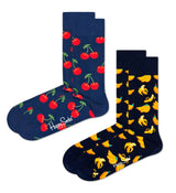 Happy Socks Unisex Socken, 2er Pack - Classic Crew, Organic Cotton, Farbmix