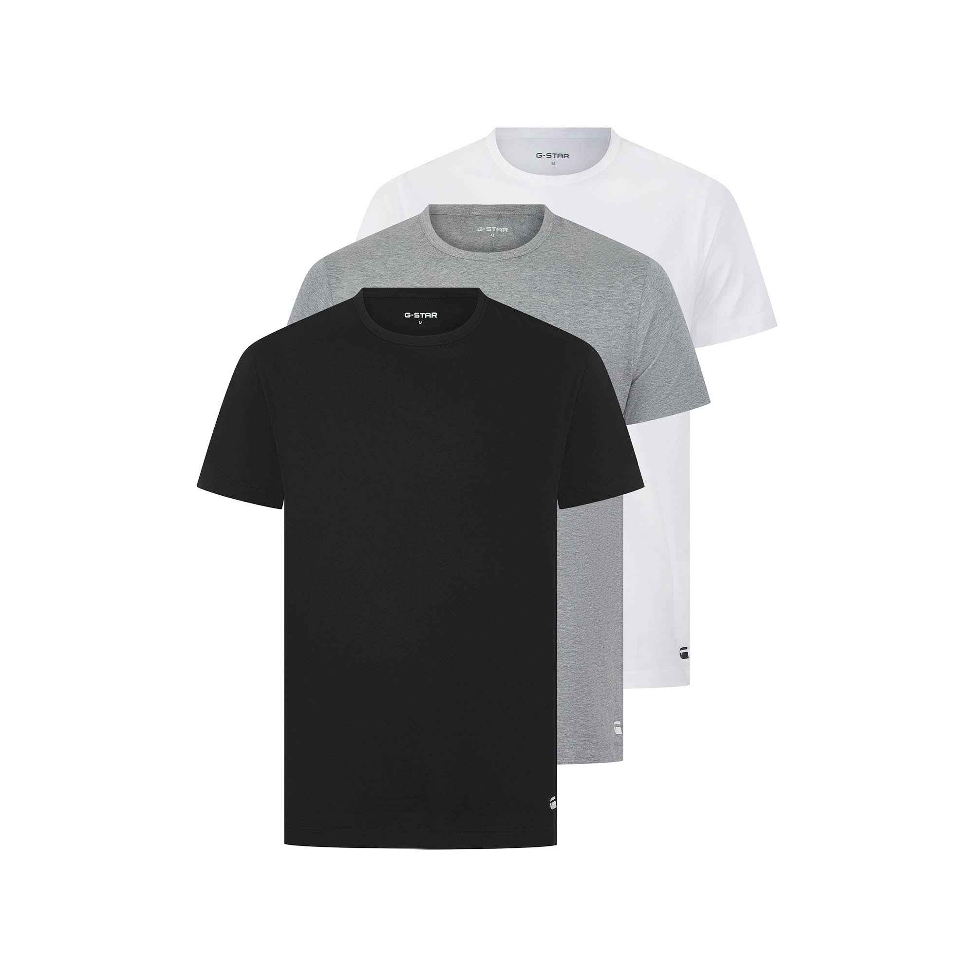 G-STAR Men's T-Shirt, 3-Pack - COVE, Round Neck, Plain