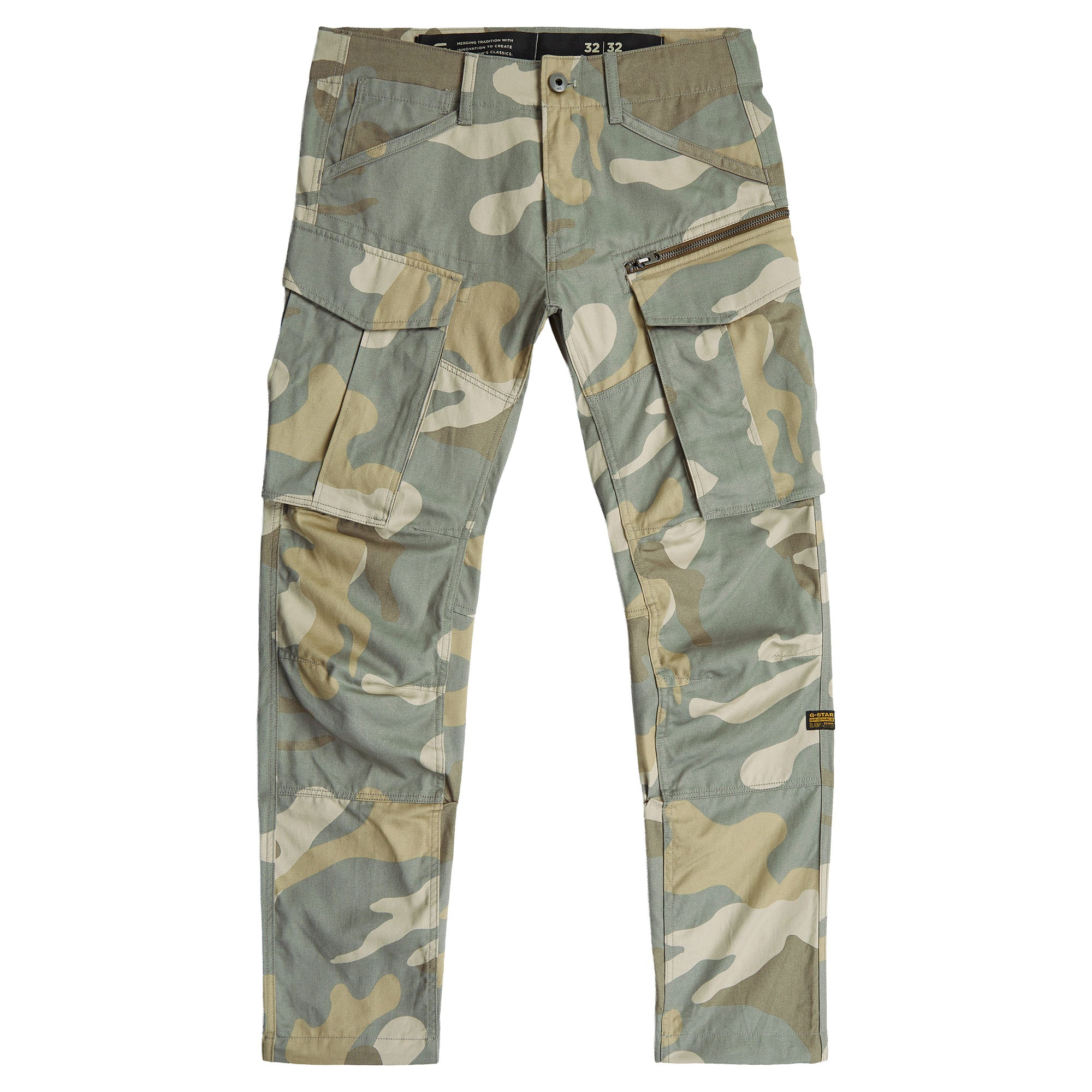 G-STAR Herren Jeans - Rovic Zip 3d Regular Tapered, Army Pant, Camouflage-Print, Länge 32