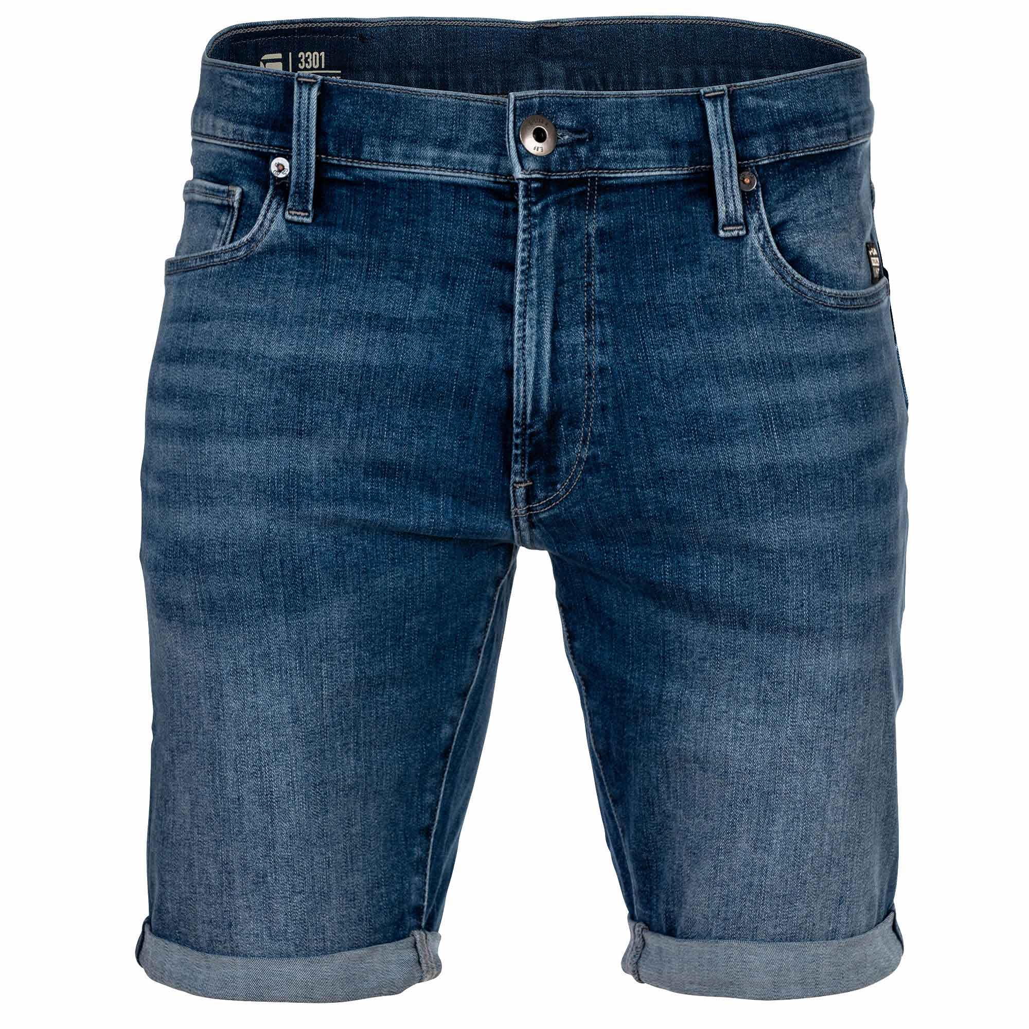 G-STAR men's denim shorts - 3301 Slim Short , Elto Superstretch, jeans, short