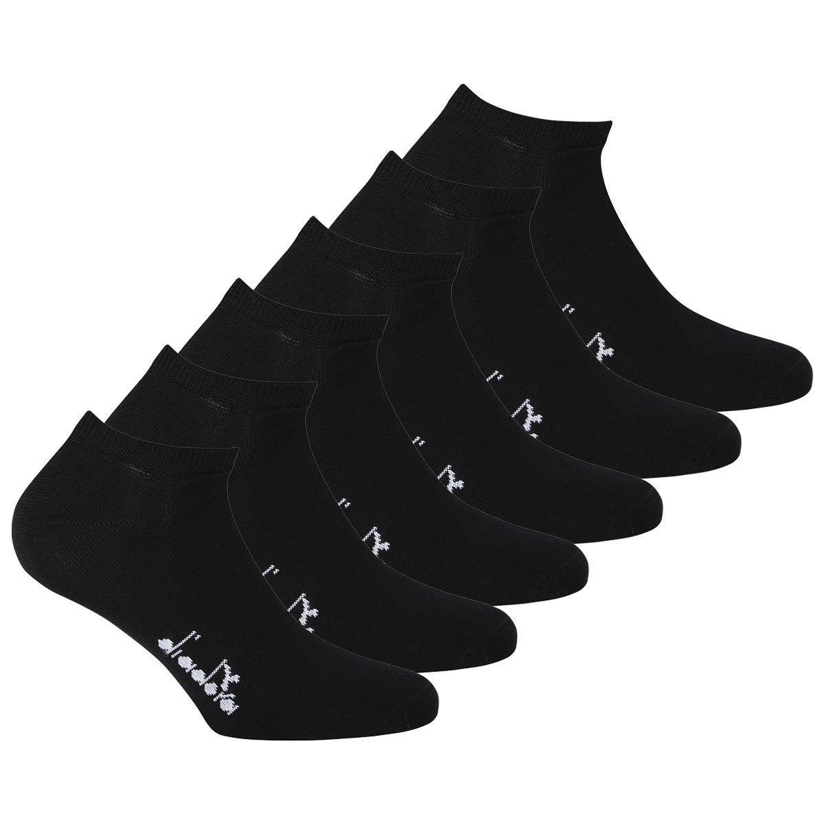 Diadora Unisex Sneaker Socken, 6er Pack - Sportsocken, Mercerisierte Baumwolle, Logo, einfarbig