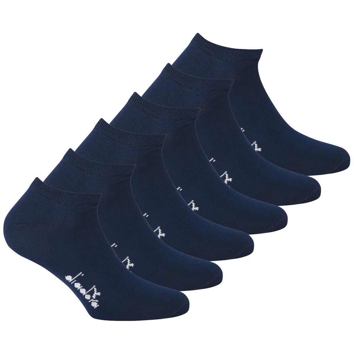 Diadora Unisex Sneaker Socken, 6er Pack - Sportsocken, Mercerisierte Baumwolle, Logo, einfarbig