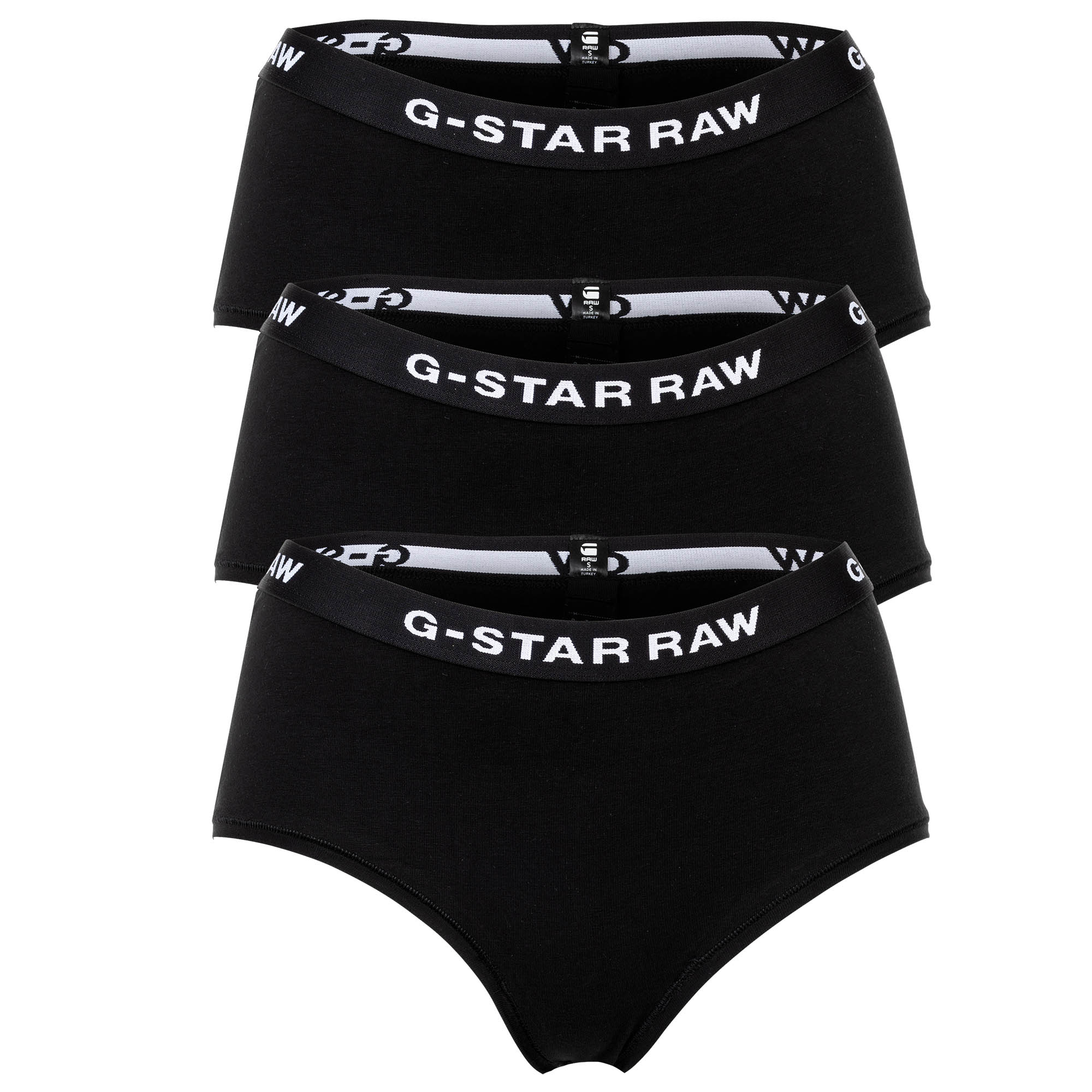 G-STAR women's hipster briefs, 3-pack - hipster, cotton stretch, logo, solid colour
