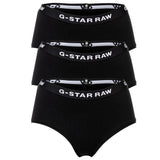 G-STAR Damen Hipster Slips, 3er Pack - Hipster, Cotton Stretch, Logo, einfarbig
