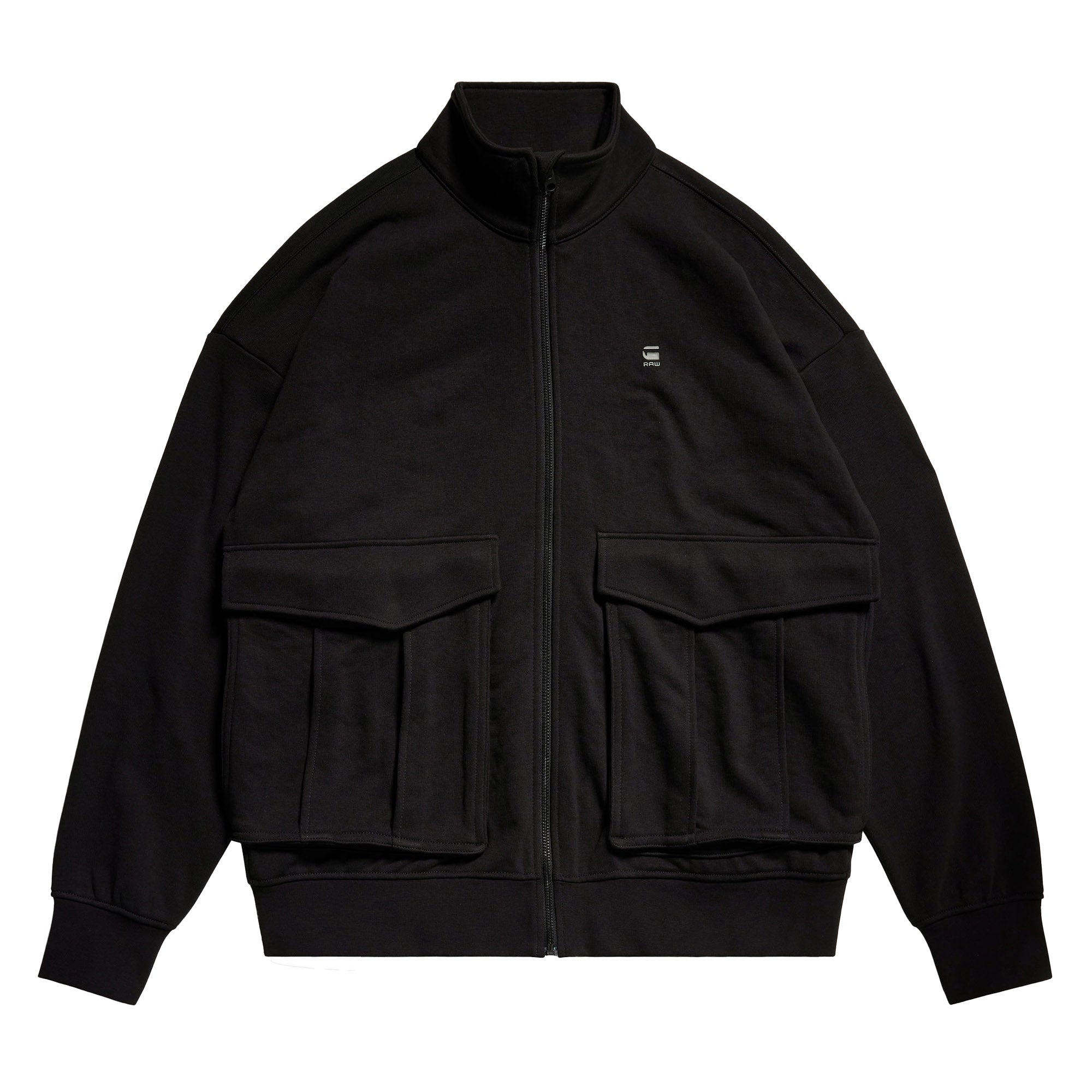 G-STAR men's sweat jacket - Rovic Zip Through Loose, stand-up collar, zip fastening, single-coloured