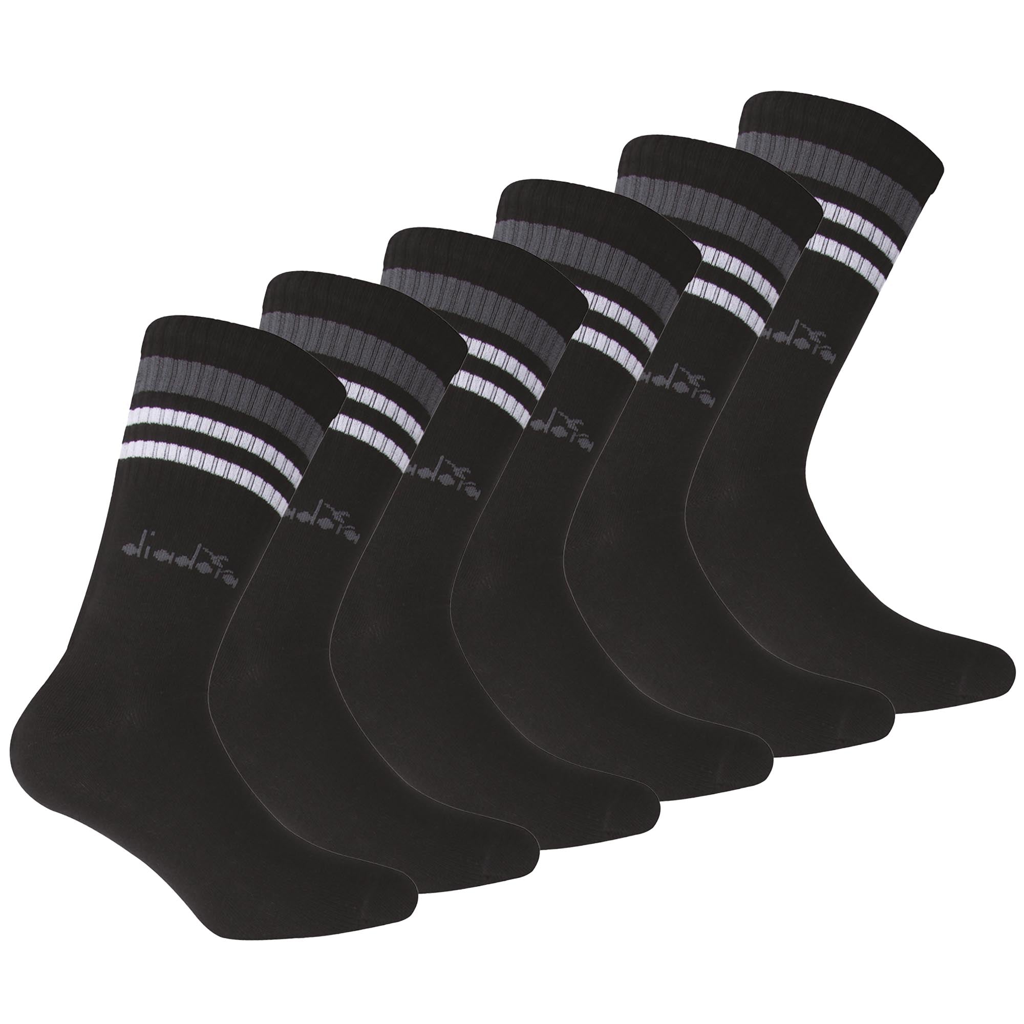 Diadora Unisex Tennissocken - 6er Pack, Logo, Streifen