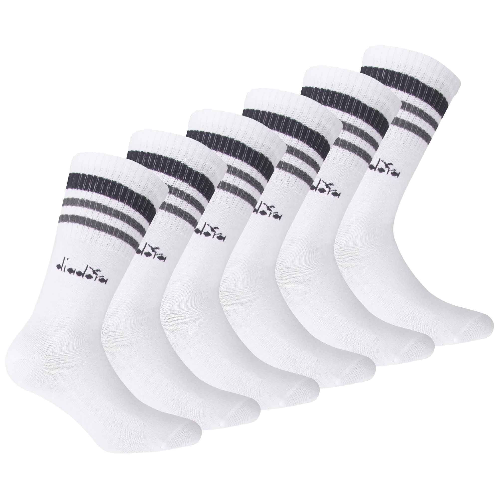 Diadora Unisex Tennissocken - 6er Pack, Logo, Streifen