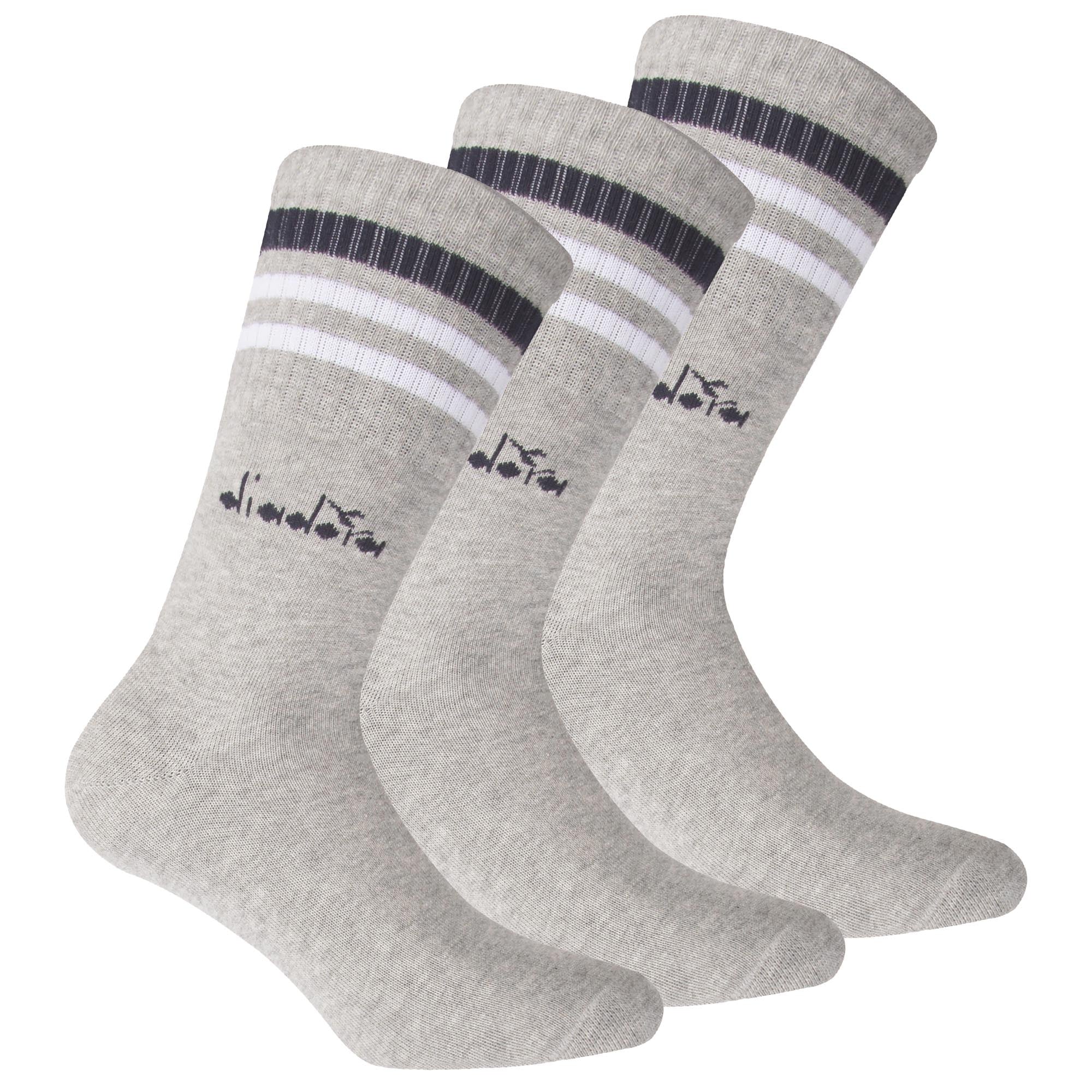 Diadora Unisex Tennissocken - 3er Pack, Logo, Streifen