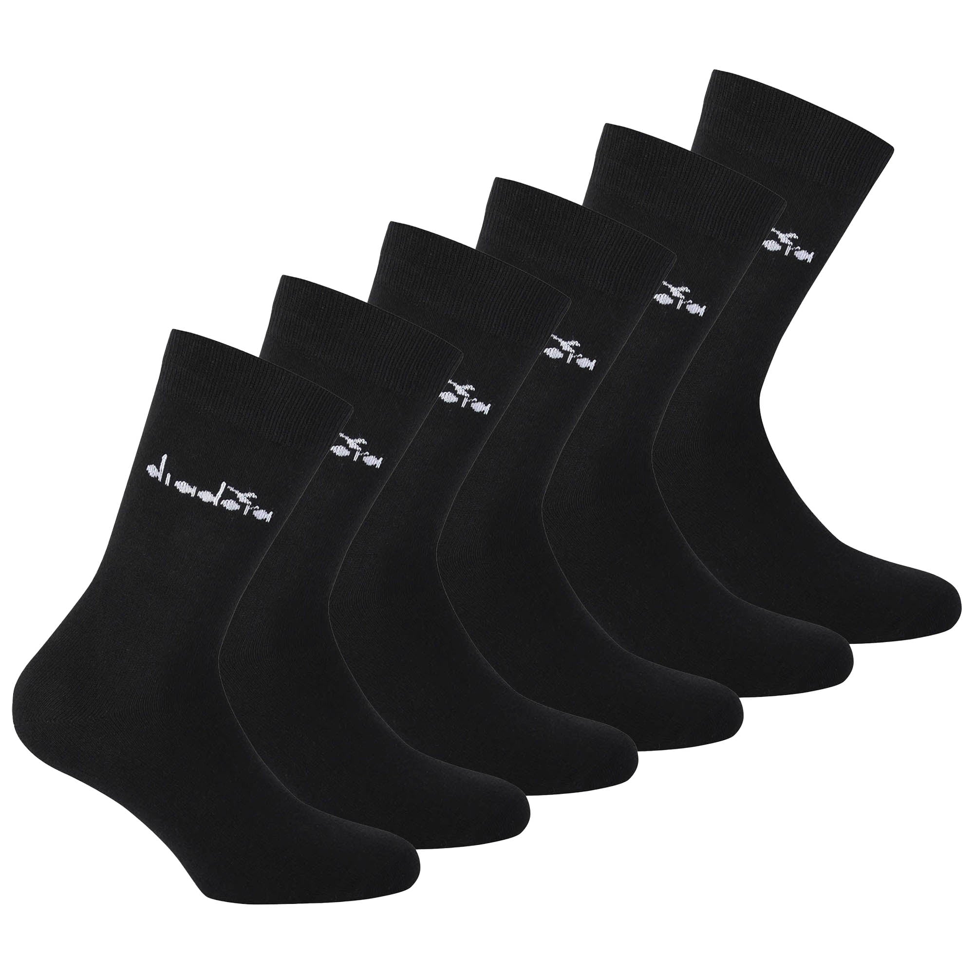 Diadora Unisex Socken, 6er Pack - Sportsocken, Baumwolle, Logo, einfarbig