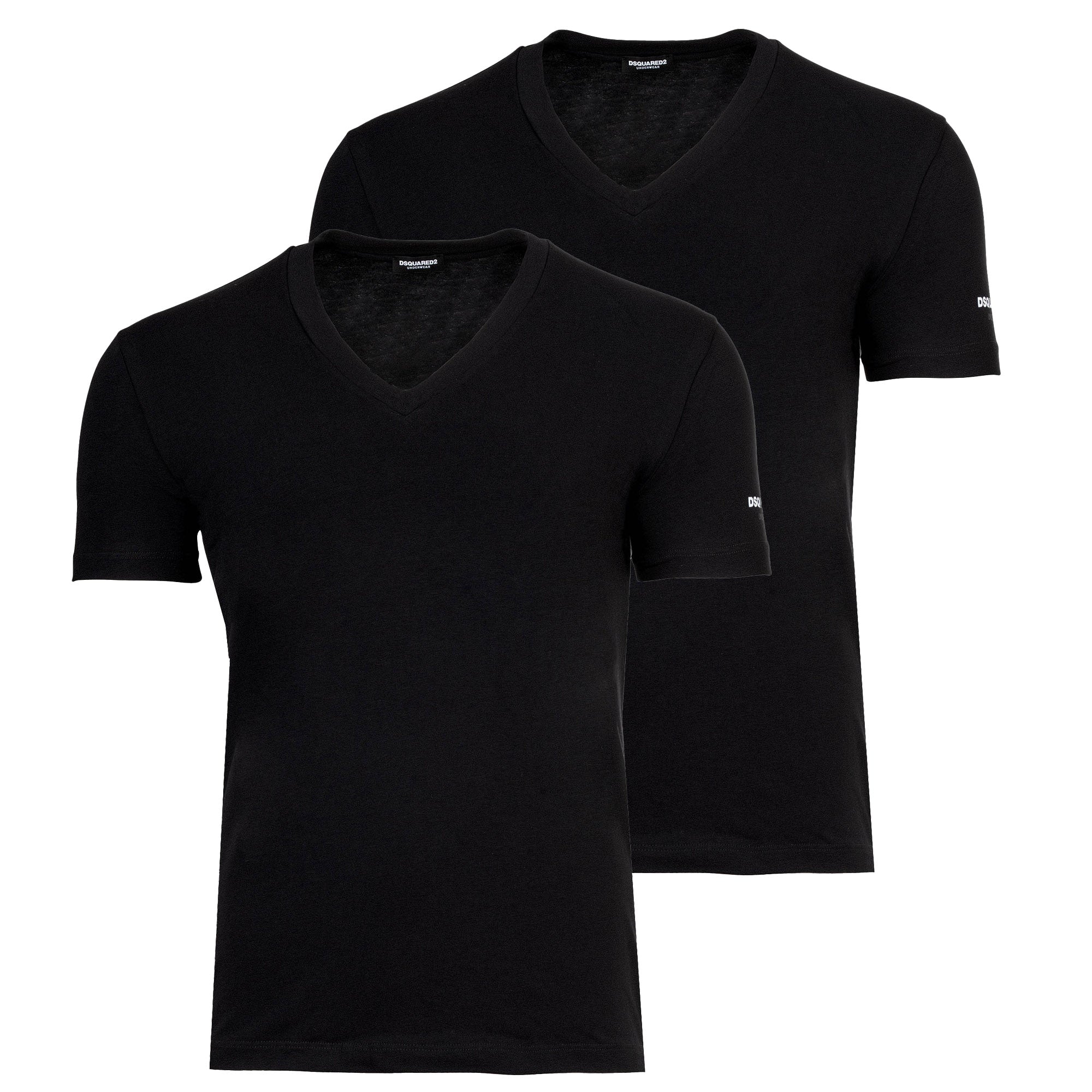 DSQUARED2 Herren T-Shirts, 2er Pack - Twin Pack V-Neck T-Shirt, V-Ausschnitt, Cotton Stretch