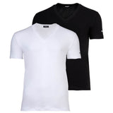 DSQUARED2 Herren T-Shirts, 2er Pack - Twin Pack V-Neck T-Shirt, V-Ausschnitt, Cotton Stretch
