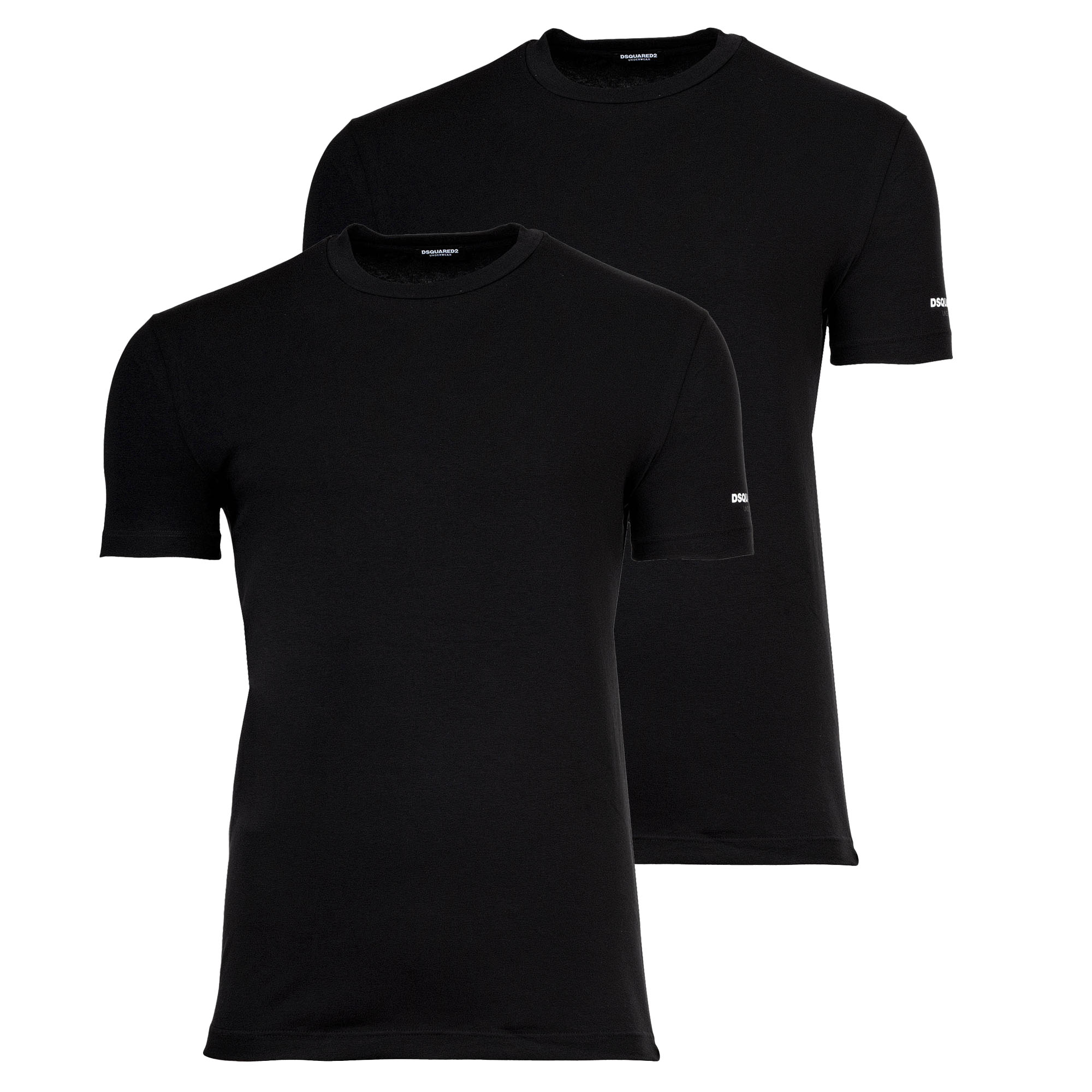DSQUARED2 Herren T-Shirts, 2er Pack - Twin Pack T-Shirt, Rundhals-Ausschnitt, Cotton Stretch