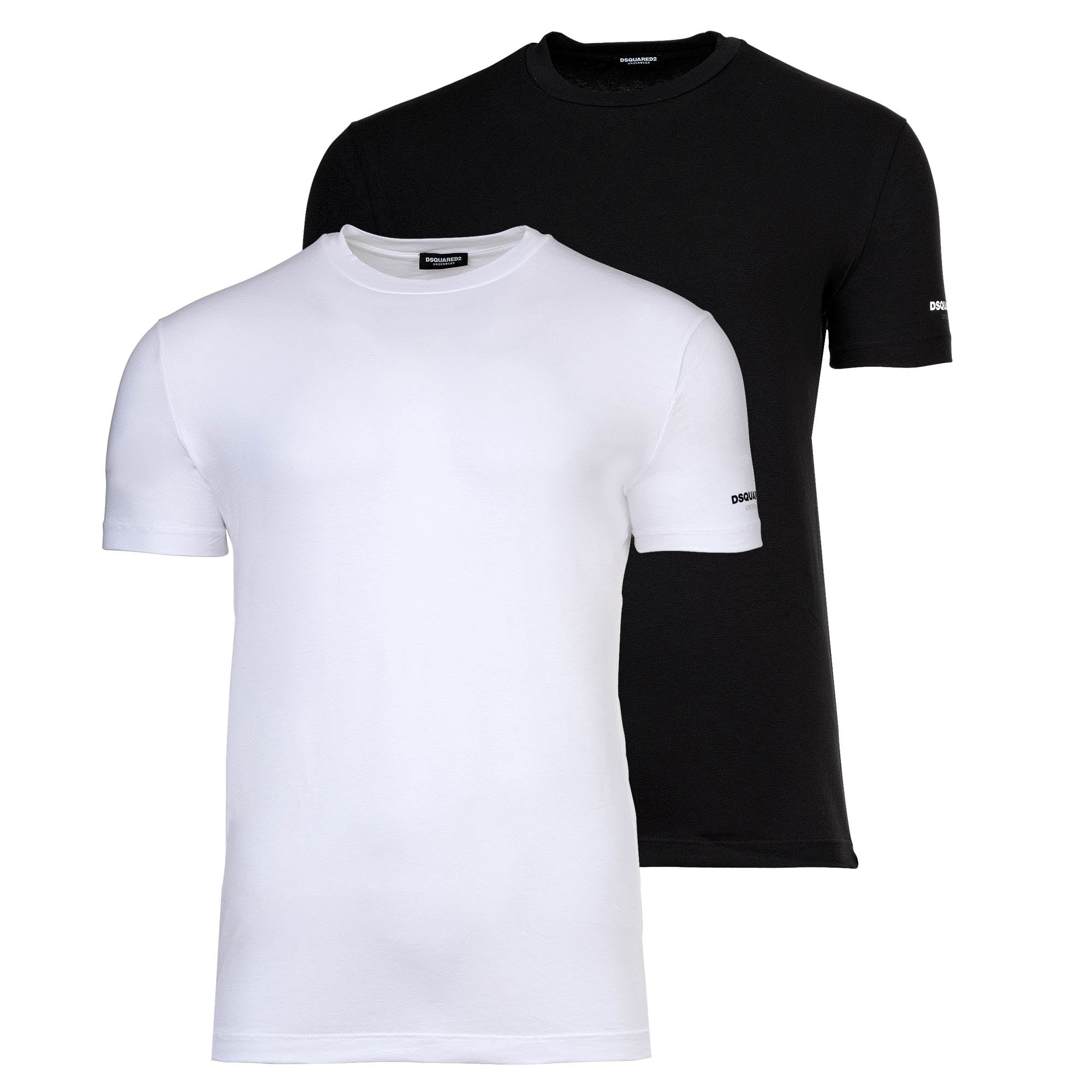 DSQUARED2 Herren T-Shirts, 2er Pack - Twin Pack T-Shirt, Rundhals-Ausschnitt, Cotton Stretch