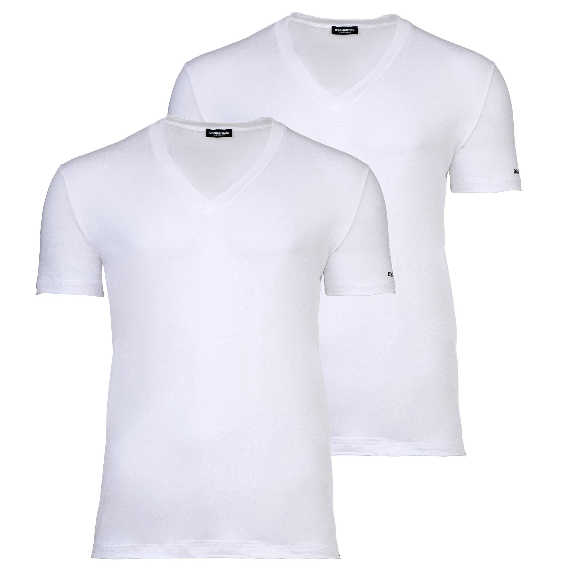 DSQUARED2 Herren T-Shirts, 2er Pack, V-Neck - TWIN-PACK V-NECK T-SHIRT, Cotton Stretch