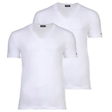 DSQUARED2 Herren T-Shirts, 2er Pack, V-Neck - TWIN-PACK V-NECK T-SHIRT, Cotton Stretch