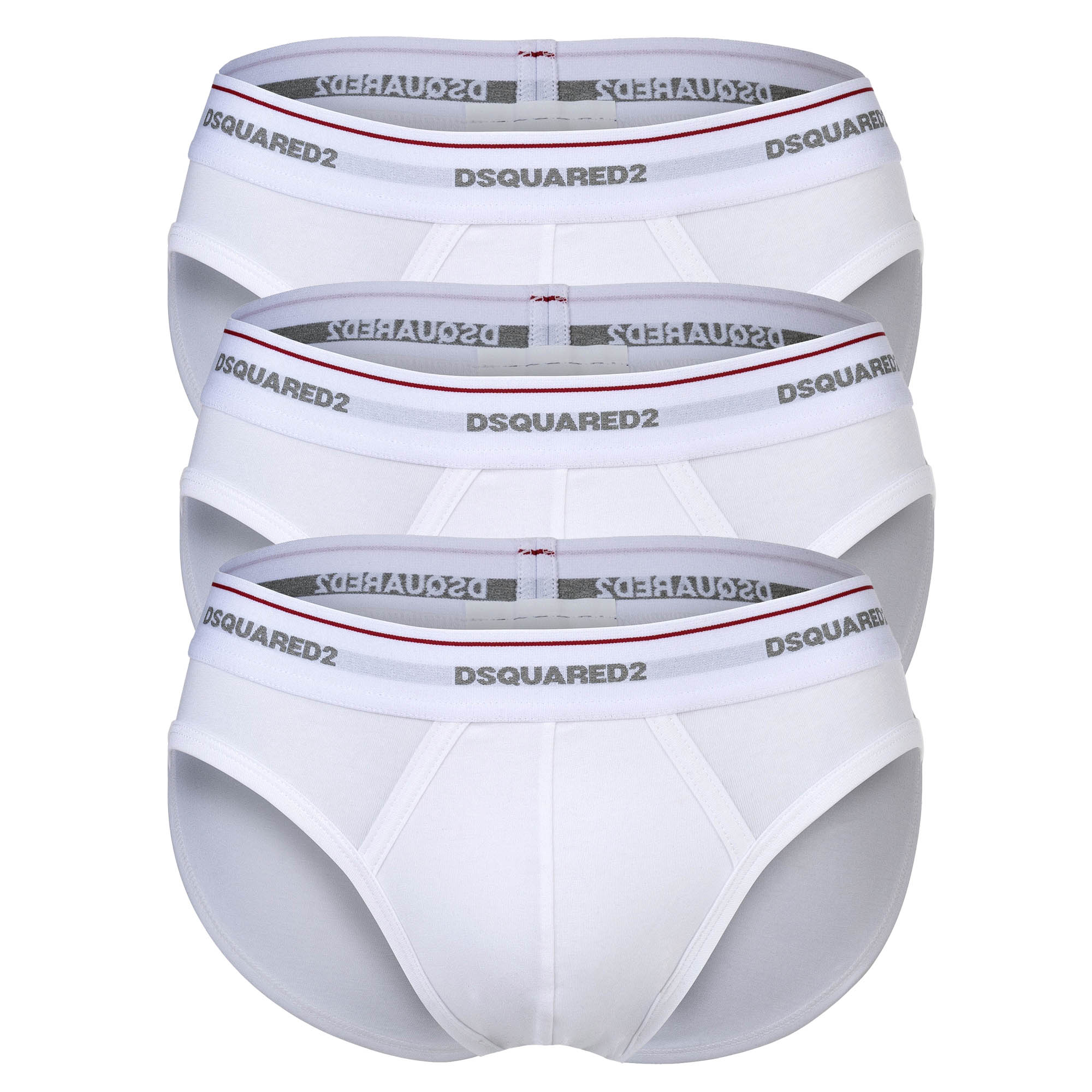 DSQUARED2 Herren Slips, 3er Pack - 3-Pack Brief, Cotton Stretch, Logobund